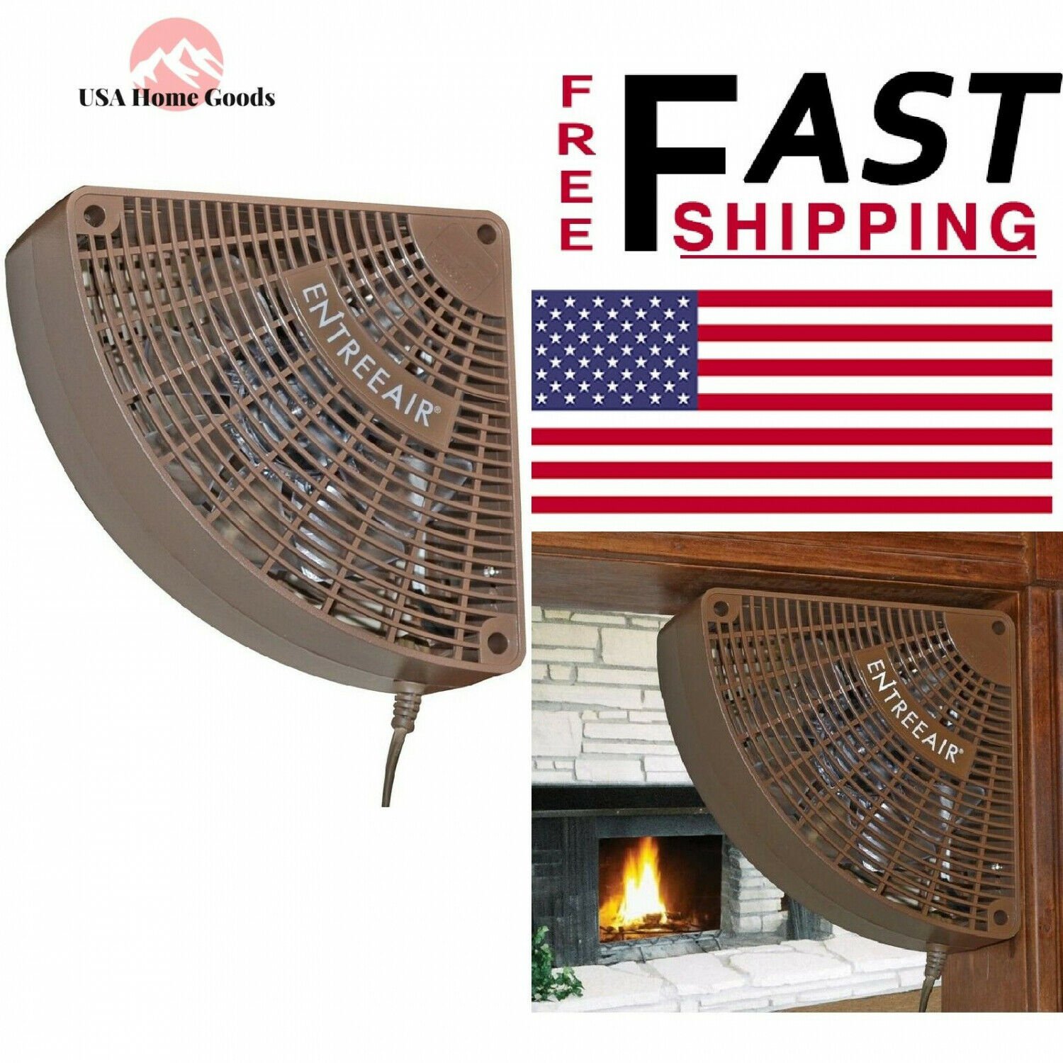 EntreeAir 5in Single Speed Doorway Mount Corner Circulating Room Frame ...
