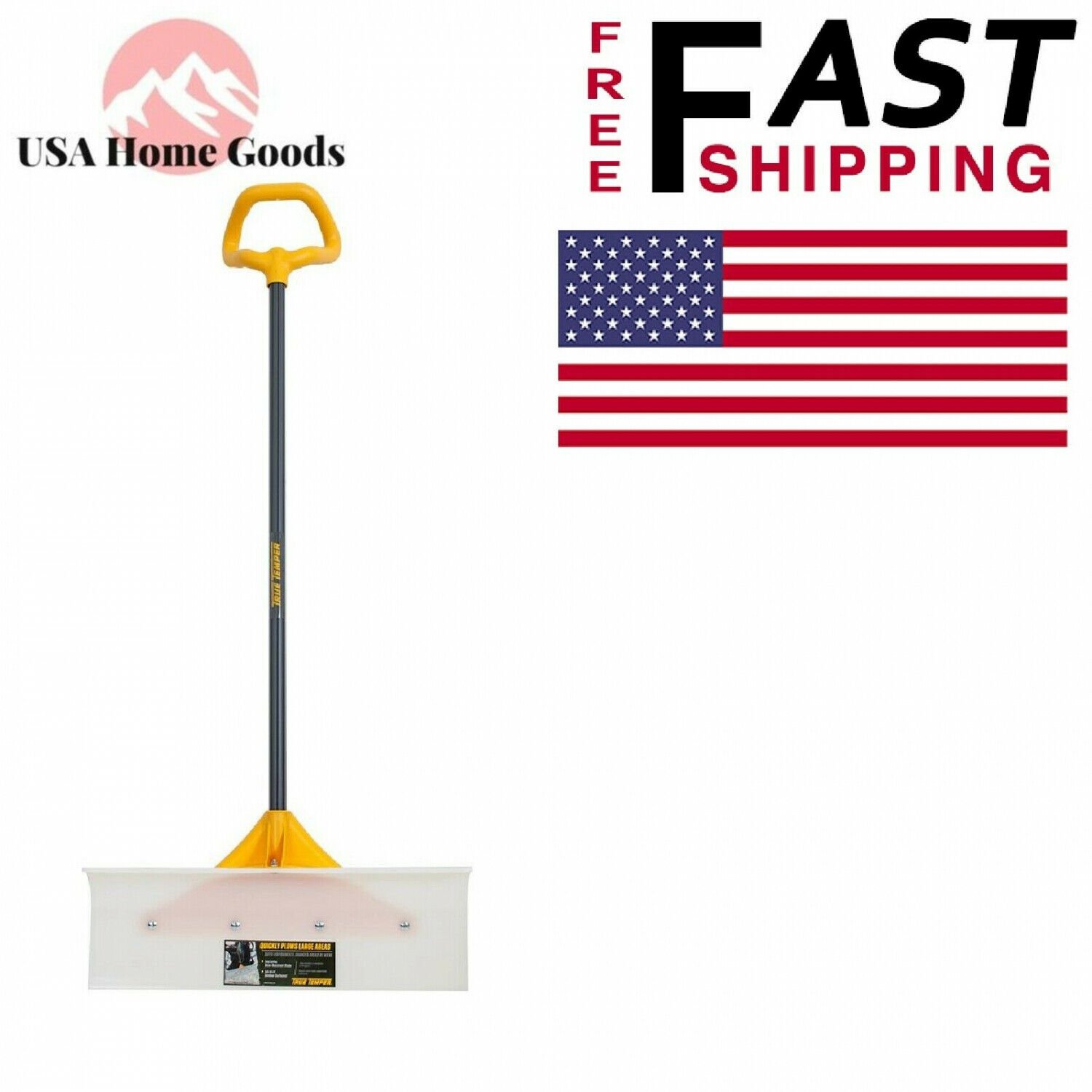 Industrial Grade Snow Pusher 24 in W/ Versa Grip Plow Shaped Blade