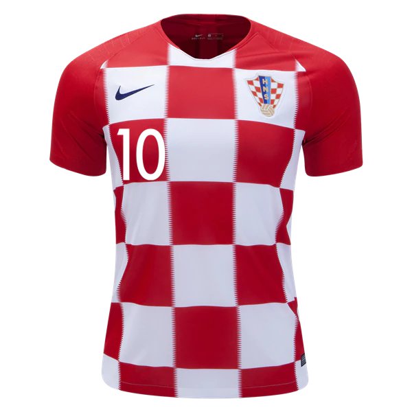 Modric 10 Croatia National Team Home Soccer Jersey 2018 Men's Stadium Shirt