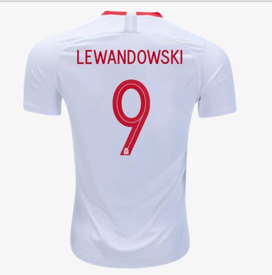 LEWANDOWSKI #9 World Cup 2018 Poland Soccer Jersey Home Men Football Shirt