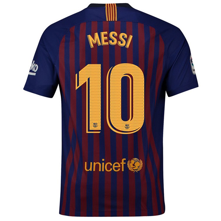 Mens Barcelona 2018-19 #10 MESSI Soccer Jersey Home