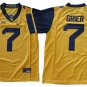 West Virginia Mountaineers #7 Will Grier Yellow Stitched College Jersey