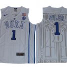 Men's Duke Blue Devils #1 Harry Giles White Basketball Elite Stitched Jersey