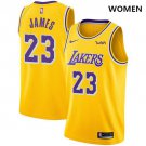 Nike Lakers #23 LeBron James Gold Women's NBA Swingman Icon Edition Jersey