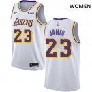 Nike Lakers #23 LeBron James White Women's NBA Swingman Association Edition Jersey
