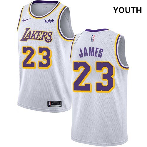 Youth Nike LeBron James White Los Angeles Lakers Swingman Jersey - Association Edition Size: Large