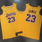 2018 New Los Angeles Lakers 23 LeBron James Gold Dense Stitching Jersey