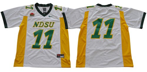North Dakota State Bison #11 Carson Wentz White Limited Stitched NCAA Jersey