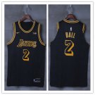 Men's 18-19 Lakers #2 Lonzo Ball Black City Edition Basketball Jersey