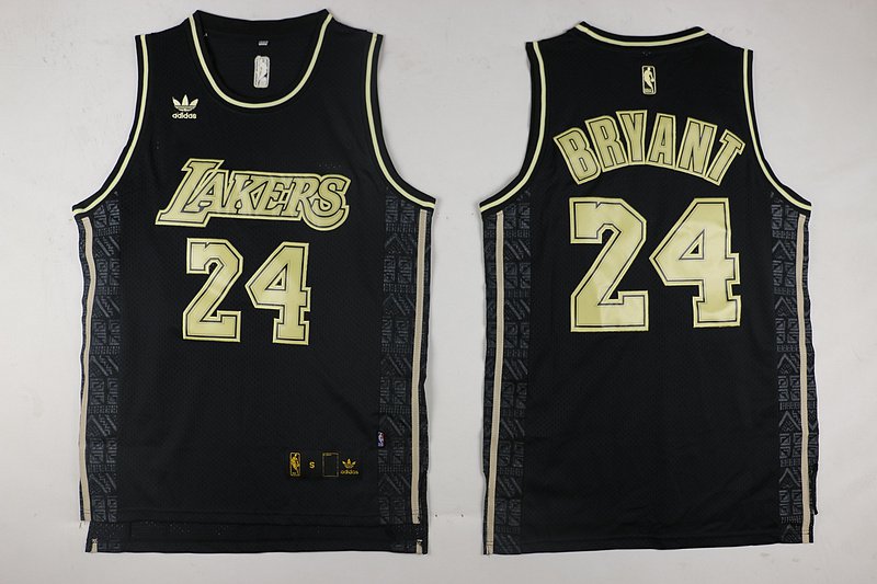 Men's Los Angeles Lakers #24 Kobe Bryant Black/Gold ...