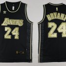 Men's Los Angeles Lakers #24 Kobe Bryant Black/Gold Basketball Jersey