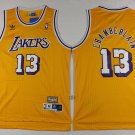 Men's Los Angeles Lakers #13 Wilt Chamberlain Gold/White Throwback Jersey