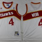 Men's Atlanta Hawks #4 Spud Webb White Throwback Jersey