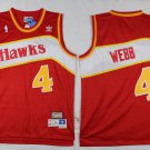 Men's Atlanta Hawks #4 Spud Webb Red Throwback Jersey