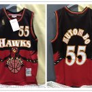 Men's Atlanta Hawks #55 Dikembe Mutombo Red ThrowBack Jersey