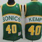Men's Thunder #40 Shawn Kemp Green SuperSonics Throwback Jersey