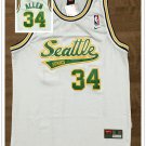 Men's OKC Thunder #34 Ray Allen White Throwback Stitched Jersey