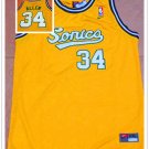 Men's OKC Thunder #34 Ray Allen Yellow Throwback Stitched Jersey