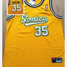 Men's OKC Thunder #35 Kevin Durant  Yellow Throwback Stitched Jersey