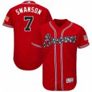 MENS ATLANTA BRAVES #7 DANSBY SWANSON SCARLET FLEXBASE JERSEY