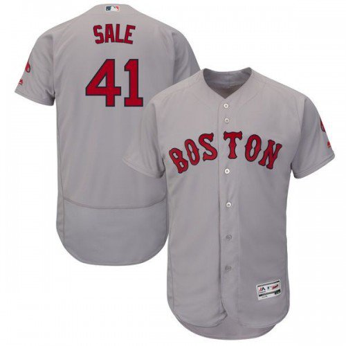 MENS BOSTON RED SOX #41 CHRIS SALE GRAY FLEXBASE JERSEY