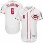 MENS CINCINNATI REDS #6 BILLY HAMILTON HOME WHITE FLEXBASE JERSEY