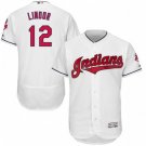 MENS CLEVELAND INDIANS #12 FRANCISCO LINDOR HOME WHITE FLEXBASE JERSEY