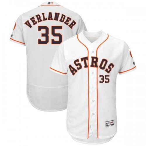MENS HOUSTON ASTROS 35 JUSTIN VERLANDER HOME WHITE FLEXBASE JERSEY