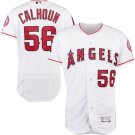 MENS LOS ANGELES ANGELS #56 KOLE CALHOUN HOME WHITE FLEXBASE JERSEY