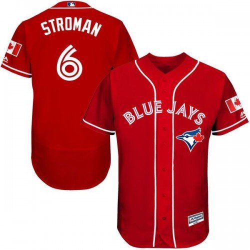 MENS TORONTO BLUE JAYS #6 MARCUS STROMAN SCARLET FLEXBASE JERSEY