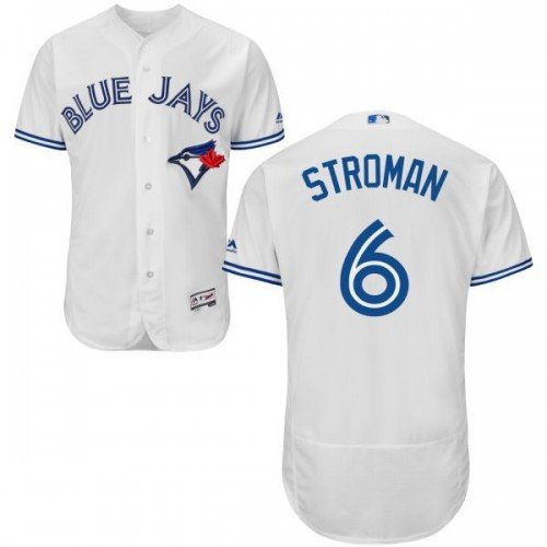 MENS TORONTO BLUE JAYS #6 MARCUS STROMAN HOME WHITE FLEXBASE JERSEY