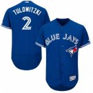 MENS TORONTO BLUE JAYS #2 TROY TULOWITZKI BLUE FLEXBASE JERSEY