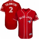 MENS TORONTO BLUE JAYS #2 TROY TULOWITZKI SCARLET FLEXBASE JERSEY