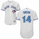 MENS TORONTO BLUE JAYS #14 JUSTIN SMOAK HOME WHITE FLEXBASE JERSEY