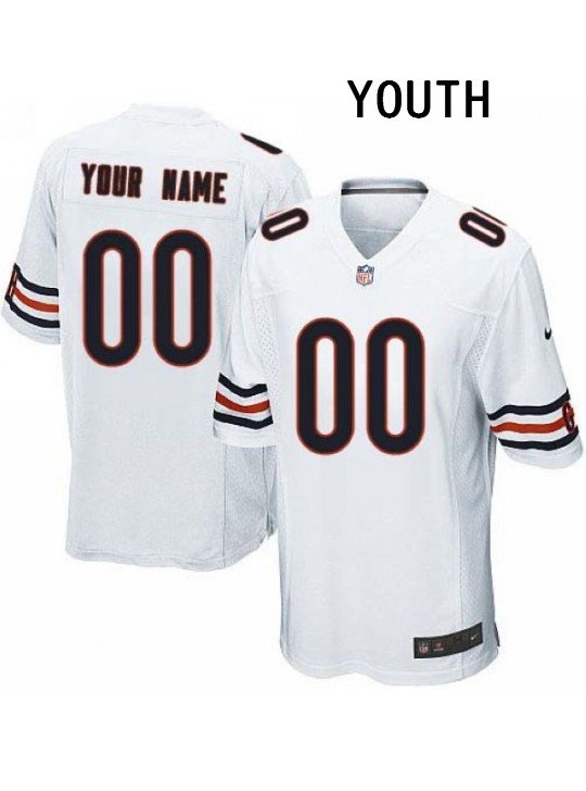 YOUTH CHICAGO BEARS CUSTOMIZED WHITE JERSEY