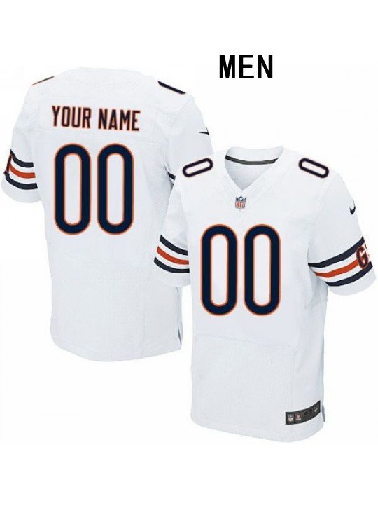 MEN'S CHICAGO BEARS CUSTOMIZED WHITE JERSEY