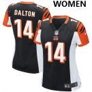 WOMEN'S CINCINNATI BENGALS #14 ANDY DALTON BLACK JERSEY