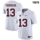 YOUTH ALABAMA CRIMSON TIDE #13 TUA TAGOVAILOA WHITE JERSEY
