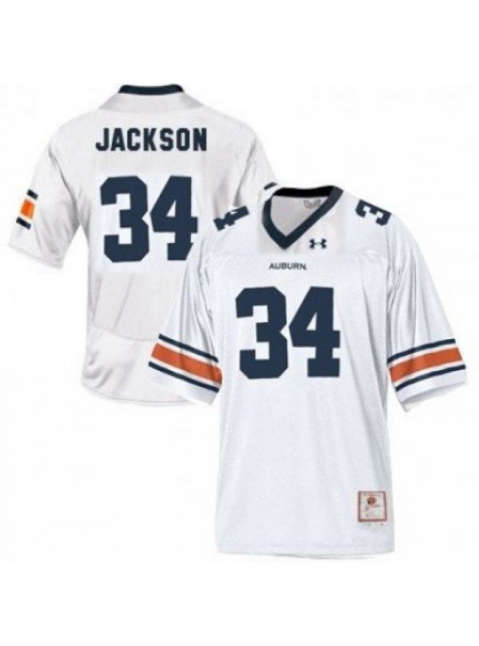 MEN'S AUBURN TIGERS #34 BO JACKSON THROWBACK WHITE JERSEY