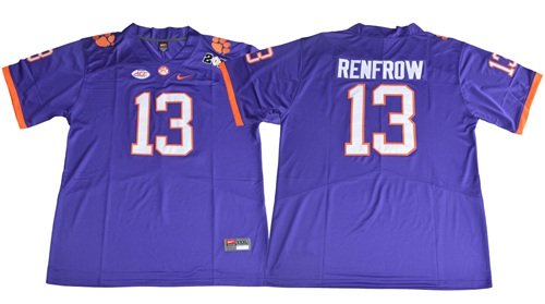 MEN'S CLEMSON TIGERS #13 Hunter Renfrow Purple JERSEY