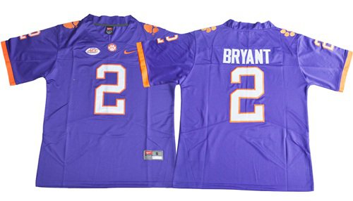 Men's CLEMSON TIGERS #2 Kelly Bryant Purple Limited Stitched Jersey