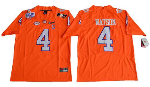 Men's CLEMSON TIGERS #4 Deshaun Watson Orange Limited Stitched Jersey