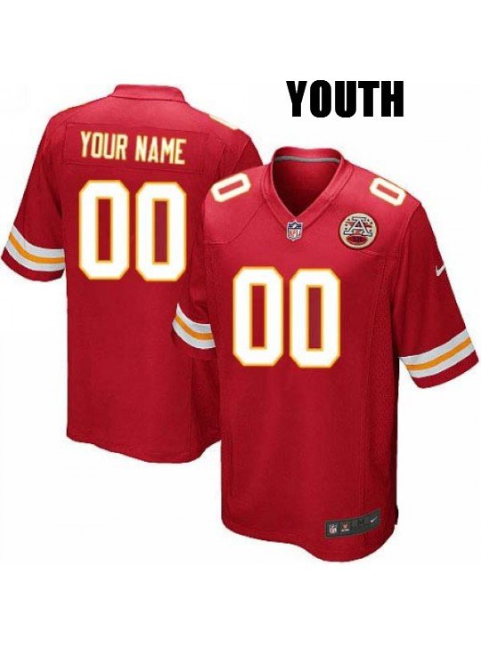 YOUTH KANSAS CITY CHIEFS CUSTOMIZED RED JERSEY