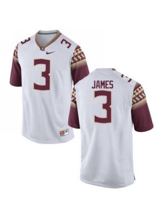 MEN'S FLORIDA STATE SEMINOLES #3 DERWIN JAMES WHITE JERSEY