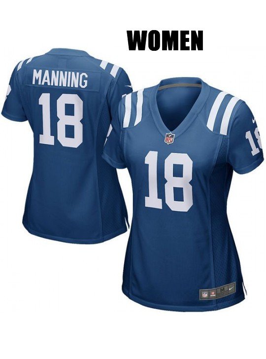 Women's Indianapolis Colts #18 Peyton Manning Blue Jersey