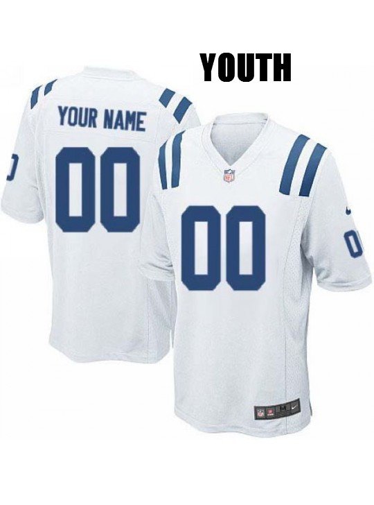 Youth Indianapolis Colts Customized White Jersey