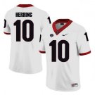 MEN'S GEORGIA BULLDOGS #10 MALIK HERRING WHITE JERSEY