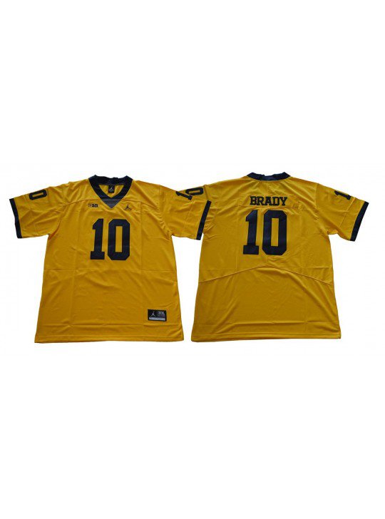 MEN'S MICHIGAN WOLVERINES #10 TOM BRADY MAIZE JERSEY