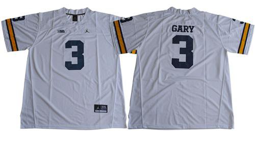 MEN'S MICHIGAN WOLVERINES #3 RASHAN GARY WHITE JERSEY