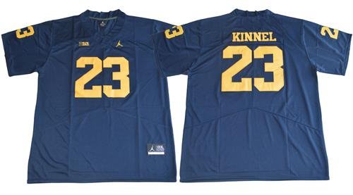 Men's Michigan Wolverines #23 Tyree Kinnel Navy Blue Jersey